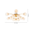 Load image into Gallery viewer, Farmhouze Light-Glam 12-Light Sputnik Milky Mist Glass Bubble Semi Flush-Chandelier-Brass-
