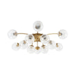 Load image into Gallery viewer, Farmhouze Light-Glam 12-Light Sputnik Milky Mist Glass Bubble Semi Flush-Chandelier-Brass-
