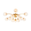 Load image into Gallery viewer, Farmhouze Light-Glam 12-Light Sputnik Milky Mist Glass Bubble Semi Flush-Chandelier-Brass-
