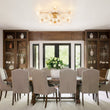 Load image into Gallery viewer, Farmhouze Light-Glam 12-Light Sputnik Milky Mist Glass Bubble Semi Flush-Chandelier-Brass-
