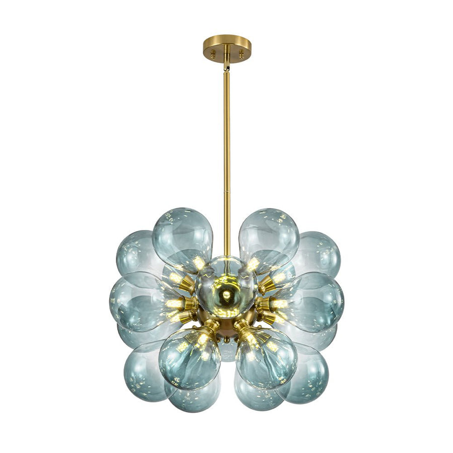 Farmhouze Light - Glam 18 - Light Balloon Cluster Blue Glass Globe Chandelier - Chandelier - Gradual Blue - 