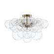 Load image into Gallery viewer, Farmhouze Light - Glam 3 - Light Water Glass Globe Bubble Flush Mount Chandelier - Chandelier - Brass - 

