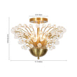 Load image into Gallery viewer, Farmhouze Light-Glam 4-Light Brass Faceted Crystal Sunburst Flush Mount-Chandelier-Brass-
