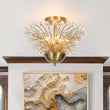 Load image into Gallery viewer, Farmhouze Light-Glam 4-Light Brass Faceted Crystal Sunburst Flush Mount-Chandelier-Brass-
