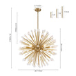Load image into Gallery viewer, Farmhouze Light - Glam 6 - Light Marble Accents Sphere Firework Chandelier - Chandelier - 28.7 in - 
