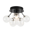 Load image into Gallery viewer, Farmhouze Light - Glam Clear Seeded Glass Bubble Sputnik Ceiling Light - Ceiling Light - Black - 
