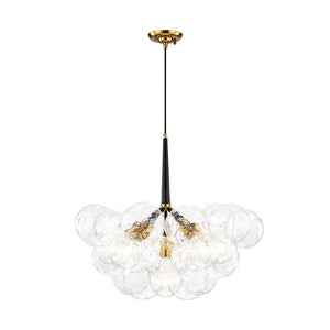Farmhouze Light - Glam Cluster Geometric Faceted Glass Globe Chandelier - Chandelier - White - 
