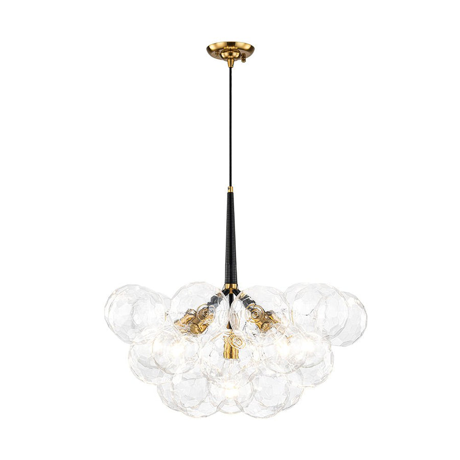 Farmhouze Light - Glam Cluster Geometric Faceted Glass Globe Chandelier - Chandelier - White - 