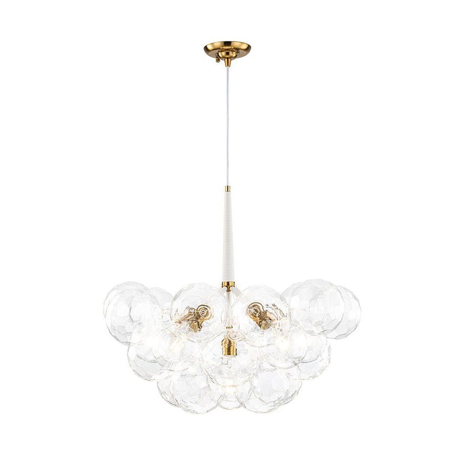 Farmhouze Light - Glam Cluster Geometric Faceted Glass Globe Chandelier - Chandelier - White - 