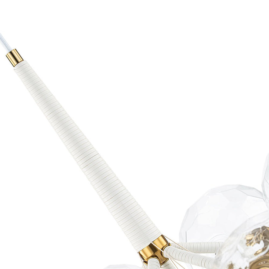 Farmhouze Light - Glam Cluster Geometric Faceted Glass Globe Chandelier - Chandelier - White - 
