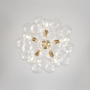 Farmhouze Light - Glam Cluster Geometric Faceted Glass Globe Chandelier - Chandelier - White - 