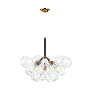 Farmhouze Light - Glam Cluster Geometric Faceted Glass Globe Chandelier - Chandelier - White - 