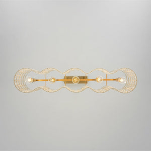 Farmhouze Light - Glam Decorative Crystal Accented Long Cage Island Chandelier - Chandelier - Brass - 