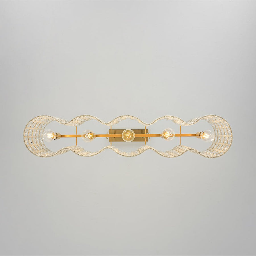 Farmhouze Light - Glam Decorative Crystal Accented Long Cage Island Chandelier - Chandelier - Brass - 