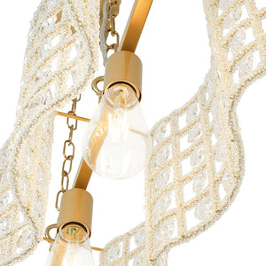 Farmhouze Light - Glam Decorative Crystal Accented Long Cage Island Chandelier - Chandelier - Brass - 