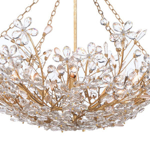 Farmhouze Light - Glam Farmhouse Crystal Flower Brass Basin Chandelier - Chandelier - 6 - Light - 