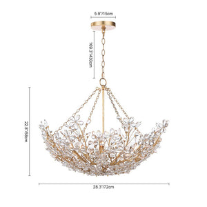 Farmhouze Light - Glam Farmhouse Crystal Flower Brass Basin Chandelier - Chandelier - 6 - Light - 