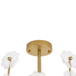 Load image into Gallery viewer, Farmhouze Light - Glam Glass Flower Vine Gold Cage Semi Flush Ceiling Light - Ceiling Light - Gold - 
