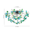 Load image into Gallery viewer, Farmhouze Light - Glam Green Blue Crystal Floral Sunburst Semi Flush Mount - Ceiling Light - Chrome - 
