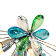 Load image into Gallery viewer, Farmhouze Light - Glam Green Blue Crystal Floral Sunburst Semi Flush Mount - Ceiling Light - Chrome - 
