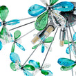Load image into Gallery viewer, Farmhouze Light - Glam Green Blue Crystal Floral Sunburst Semi Flush Mount - Ceiling Light - Chrome - 
