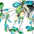 Load image into Gallery viewer, Farmhouze Light - Glam Green Blue Crystal Floral Sunburst Semi Flush Mount - Ceiling Light - Chrome - 
