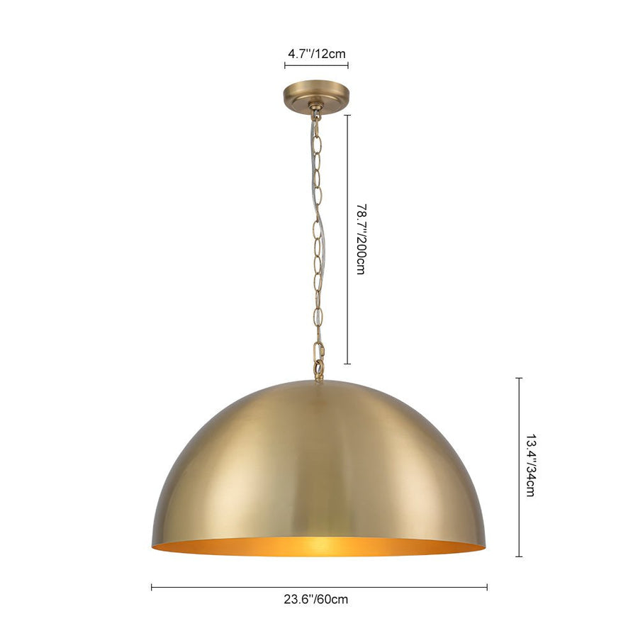 Farmhouze Light - Glam Luxury Gold Oversized Metal Dome Pendant Light - Pendant - 15 in - 