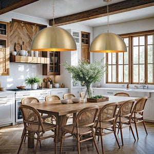 Farmhouze Light - Glam Luxury Gold Oversized Metal Dome Pendant Light - Pendant - 15 in - 