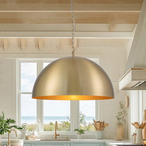 Farmhouze Light - Glam Luxury Gold Oversized Metal Dome Pendant Light - Pendant - 15 in - 