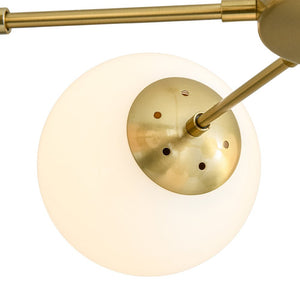 Farmhouze Light - Glam Milky White Glass Globe Linear Sputnik Chandelier - Chandelier - Brass - 