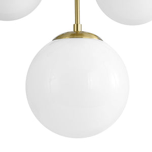 Farmhouze Light - Glam Milky White Glass Globe Linear Sputnik Chandelier - Chandelier - Brass - 