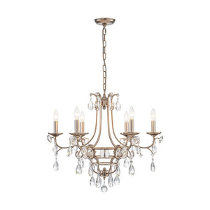 Farmhouze Light - Glam Vintage 6 - Light Crystal Accented Candle Style Chandelier - Chandelier - 6 - Light - 