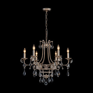 Farmhouze Light - Glam Vintage 6 - Light Crystal Accented Candle Style Chandelier - Chandelier - 6 - Light - 