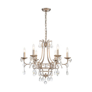 Farmhouze Light - Glam Vintage 6 - Light Crystal Accented Candle Style Chandelier - Chandelier - 6 - Light - 