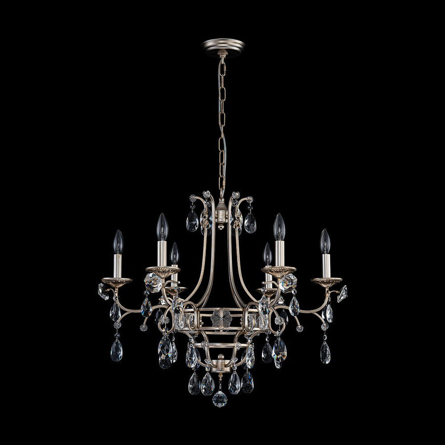 Farmhouze Light - Glam Vintage 6 - Light Crystal Accented Candle Style Chandelier - Chandelier - 6 - Light - 