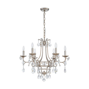 Farmhouze Light - Glam Vintage 6 - Light Crystal Accented Candle Style Chandelier - Chandelier - 6 - Light - 