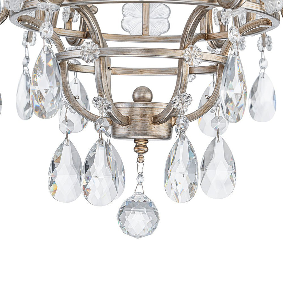 Farmhouze Light - Glam Vintage 6 - Light Crystal Accented Candle Style Chandelier - Chandelier - 6 - Light - 