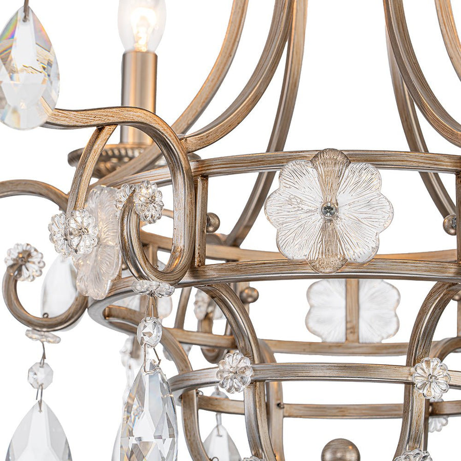 Farmhouze Light - Glam Vintage 6 - Light Crystal Accented Candle Style Chandelier - Chandelier - 6 - Light - 