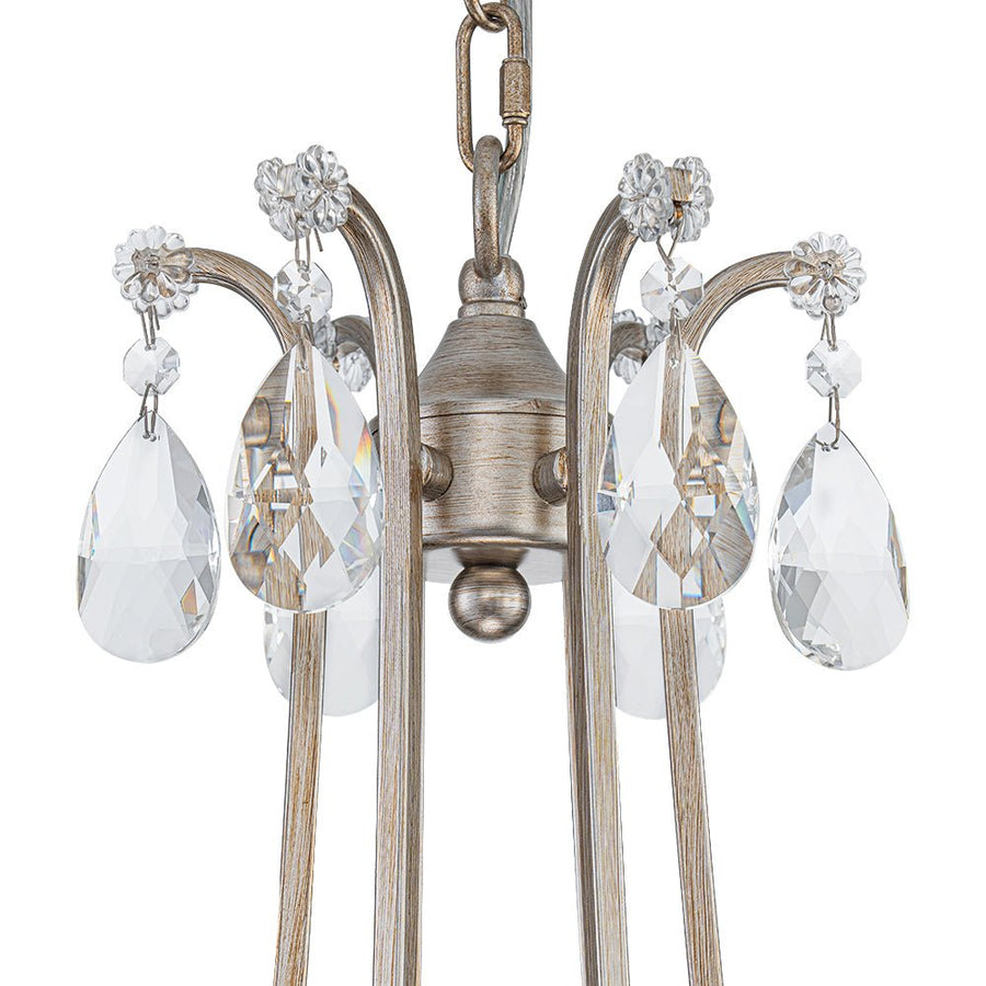 Farmhouze Light - Glam Vintage 6 - Light Crystal Accented Candle Style Chandelier - Chandelier - 6 - Light - 
