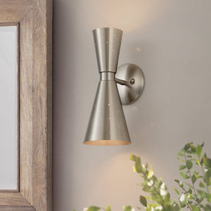 Farmhouze Light - Gleaming Dual Cone Wall Sconce Ambient Light - Wall Sconce - Nickel - 