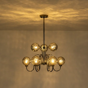 Farmhouze Light - Gothic Luxe Black Smoked Textured Glass Globe Chandelier - Chandelier - Black - 