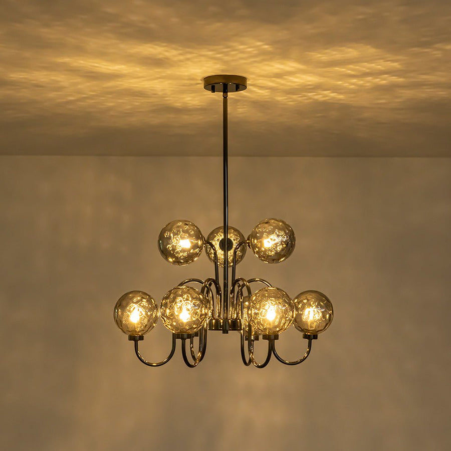 Farmhouze Light - Gothic Luxe Black Smoked Textured Glass Globe Chandelier - Chandelier - Black - 