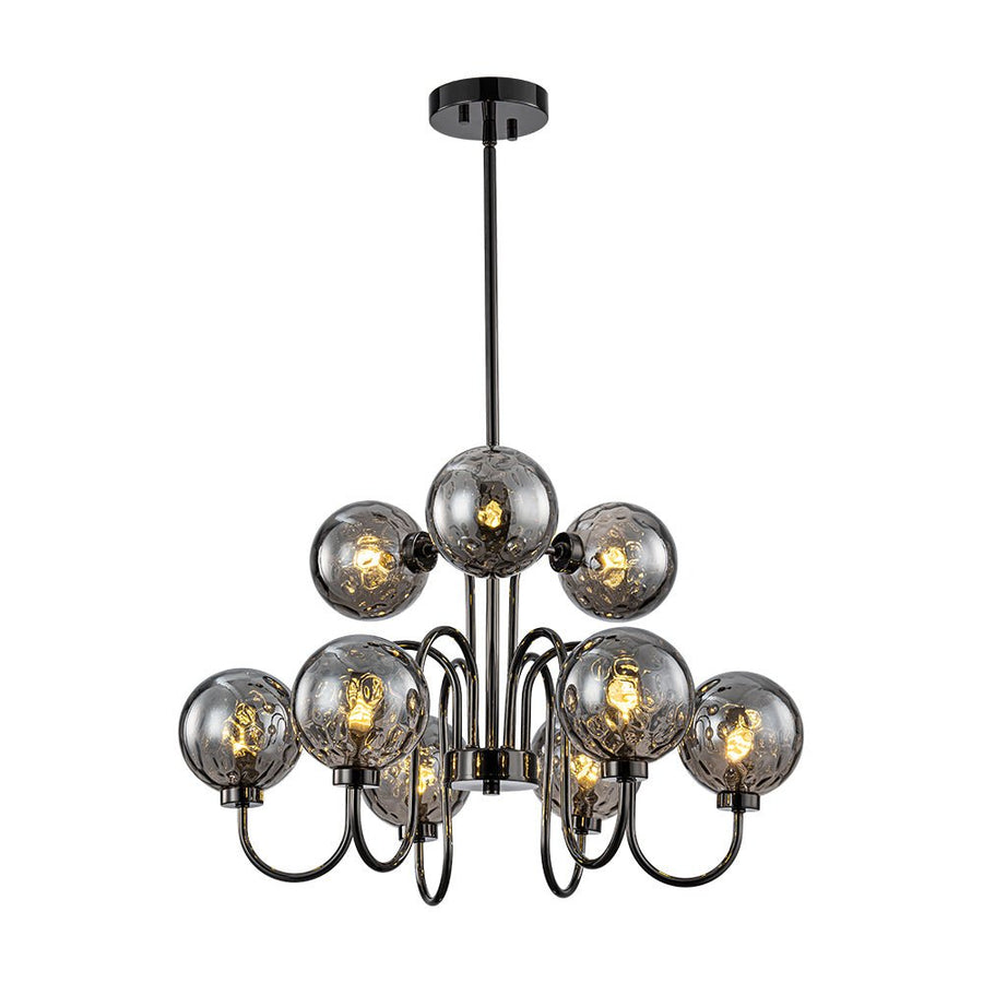 Farmhouze Light - Gothic Luxe Black Smoked Textured Glass Globe Chandelier - Chandelier - Black - 