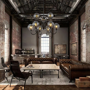 Farmhouze Light - Gothic Luxe Black Smoked Textured Glass Globe Chandelier - Chandelier - Black - 
