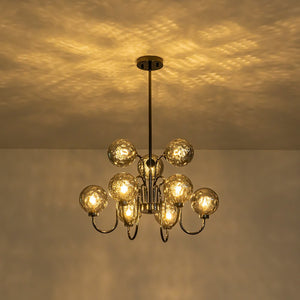 Farmhouze Light - Gothic Luxe Black Smoked Textured Glass Globe Chandelier - Chandelier - Black - 