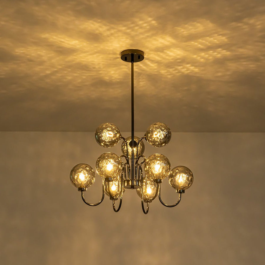 Farmhouze Light - Gothic Luxe Black Smoked Textured Glass Globe Chandelier - Chandelier - Black - 