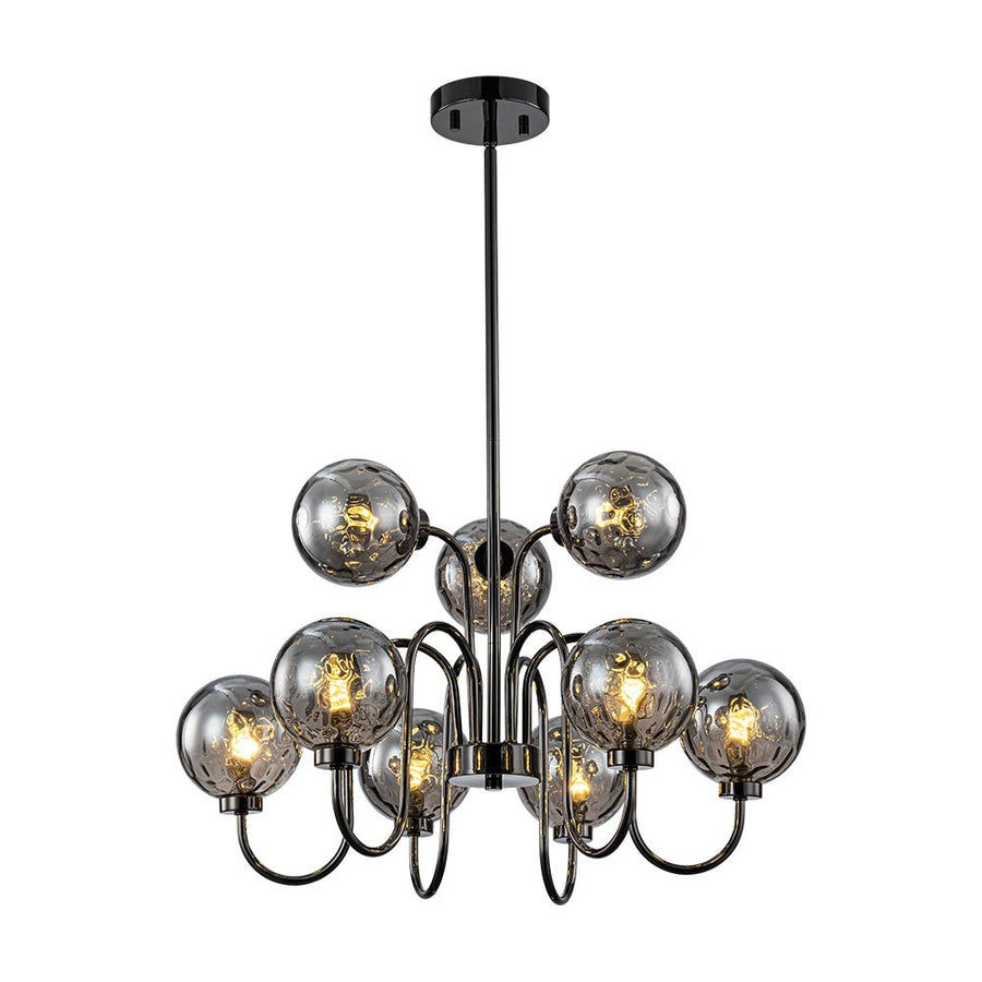 Farmhouze Light - Gothic Luxe Black Smoked Textured Glass Globe Chandelier - Chandelier - Black - 