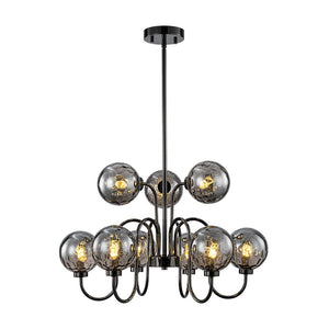 Farmhouze Light - Gothic Luxe Black Smoked Textured Glass Globe Chandelier - Chandelier - Black - 
