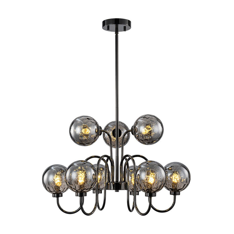Farmhouze Light - Gothic Luxe Black Smoked Textured Glass Globe Chandelier - Chandelier - Black - 