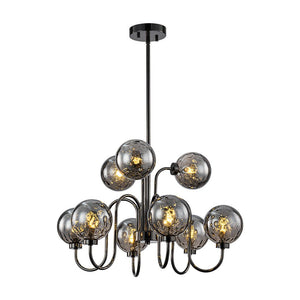 Farmhouze Light - Gothic Luxe Black Smoked Textured Glass Globe Chandelier - Chandelier - Black - 